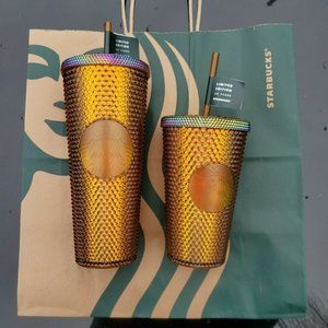 Starbucks Gold Studded Tumbler 50th Anv. 2021 Set!